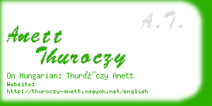 anett thuroczy business card